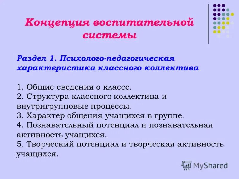 Структура классного