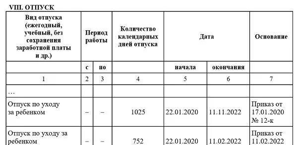 Расчет отпуска после декрета. Декретный отпуск в личной карточке т-2. Отпуск по уходу за ребенком в карточку т-2. Отпуск по уходу за ребенком в т2. Отпуск по беременности и родам в карточке т2.