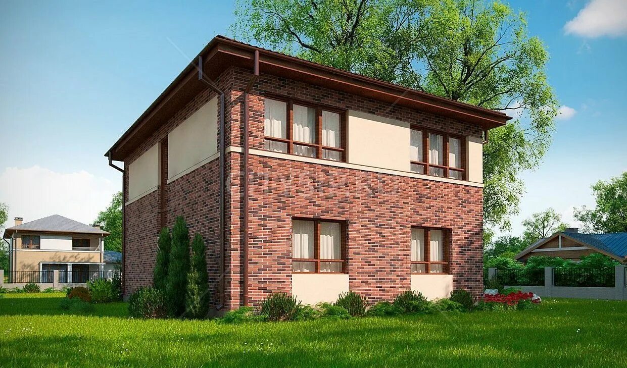 Дом из пеноблоков 8х10. Коттедж кирпич. Проект zx24. Двухэтажные дома из кирпича. Двухэтажный коттедж.