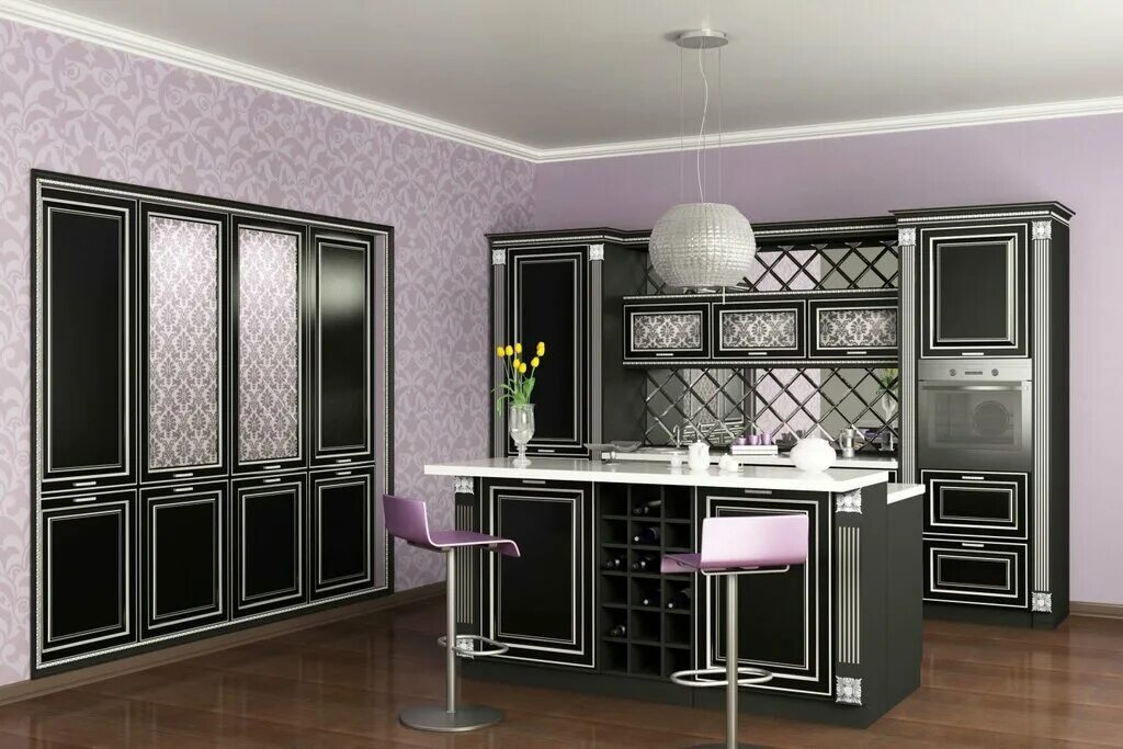 дриада калуга. кухня корсика черная с серебром. угловая кухня 7 погонных метров. мебель кухонная отрадная. дятьково мебель кухни.