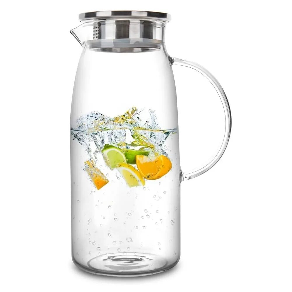 Кувшин для напитков. 1800ml glass jug. кувшин из жаропрочного стекла “сангрия” 1800 мл. кувшин для воды glass water jug. графин стеклянная  ala jug 1500 ml.
