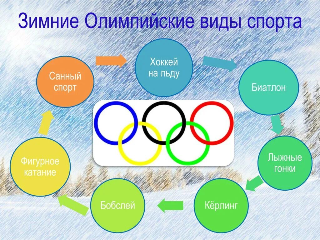 Сколько входит в олимпийский. Зимние Олимпийские виды спорта. Зимние виды спорта на Олимпиаде. 6 Видов Олимпийских игр. Виды зимних и летних Олимпийских игр.