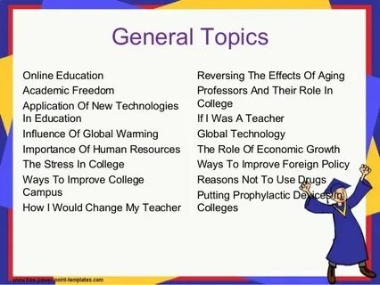 Presentation topics
