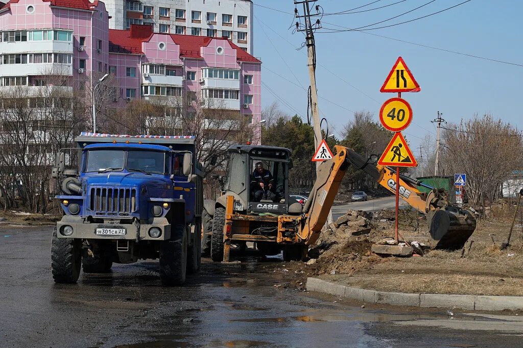 МУП Дорремстрой Хабаровск. Ремонт дорог. Реконструкция автомобильной дороги. Ремонт дорог в городе. Хабаровская ремонтно