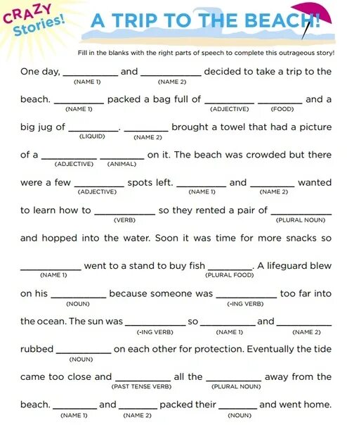 Fill in the cards. Worksheets грамматика. Fill in the blanks story. Задание на английском fill in the gaps. Write a Crazy Summer story ответы.