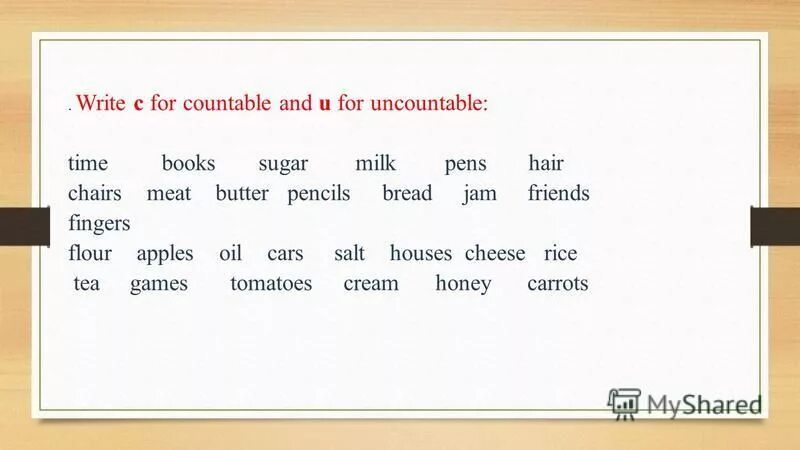 Write c for countable and u for uncountable Nouns.. Write c for countable or u for uncountable 5 класс. Write c for countable and u for uncountable 1) Rice. Countable or uncountable write c for 5 класс.