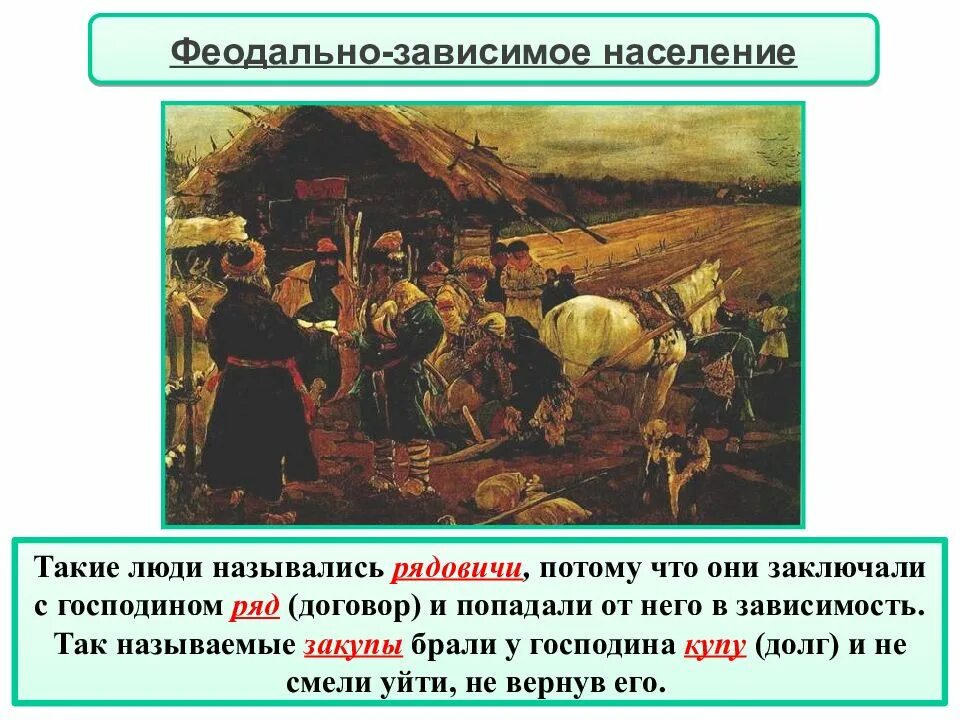 Объясните почему среди населения руси в течение. Феодально Зависимое население. Феодально Зависимое население древней Руси. Категории феодальнозависмиго населения. Закуп Зависимое население.