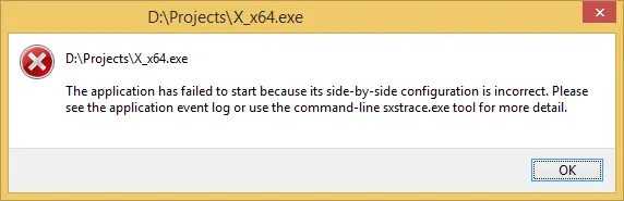 Sxstrace.exe. Incorrect configuration