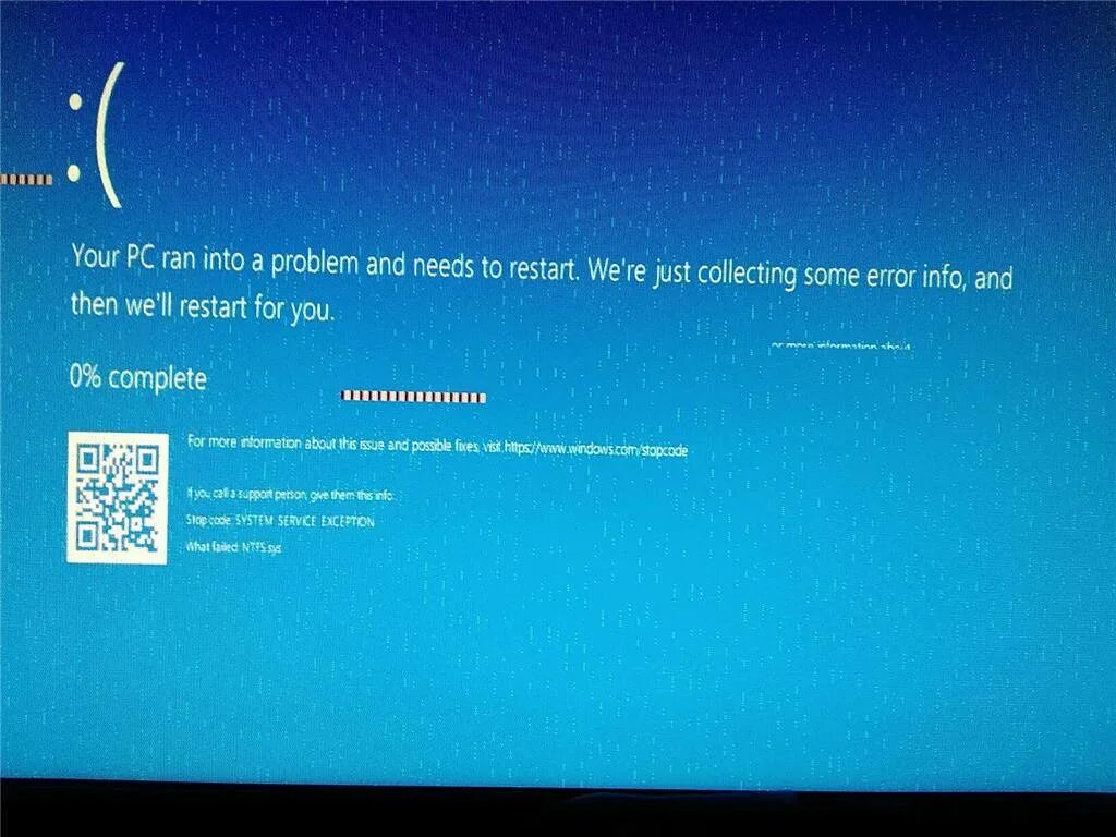 System error s. Синий экран System service exception. Ошибка Windows 10 exception System. Скрин системных ошибок. System service exception при установке Windows.