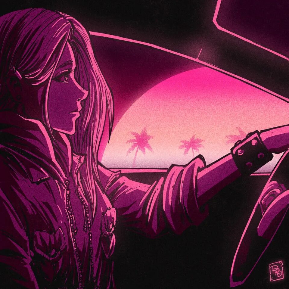 Ретровейв Kavinsky. Synthwave девушка. Dark synthwave