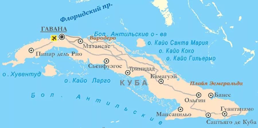 Столица кубы на карте. Куба на карте с курортами. Куба Флоридский пролив. Куба политическая карта. Куба остров Кайо Коко и Варадеро карта.