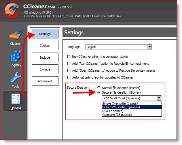 Почему запрещено использовать ccleaner. Dod5220. Dod 5220.22-m. Сообщение пользователю CCLEANER. Кнопка overwrite.