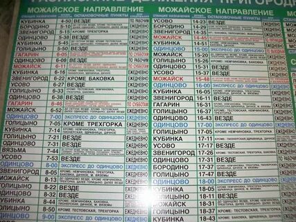 Расписание электричек белорусского вокзала до голицыно сегодня