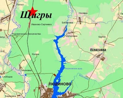 Людиново на карте