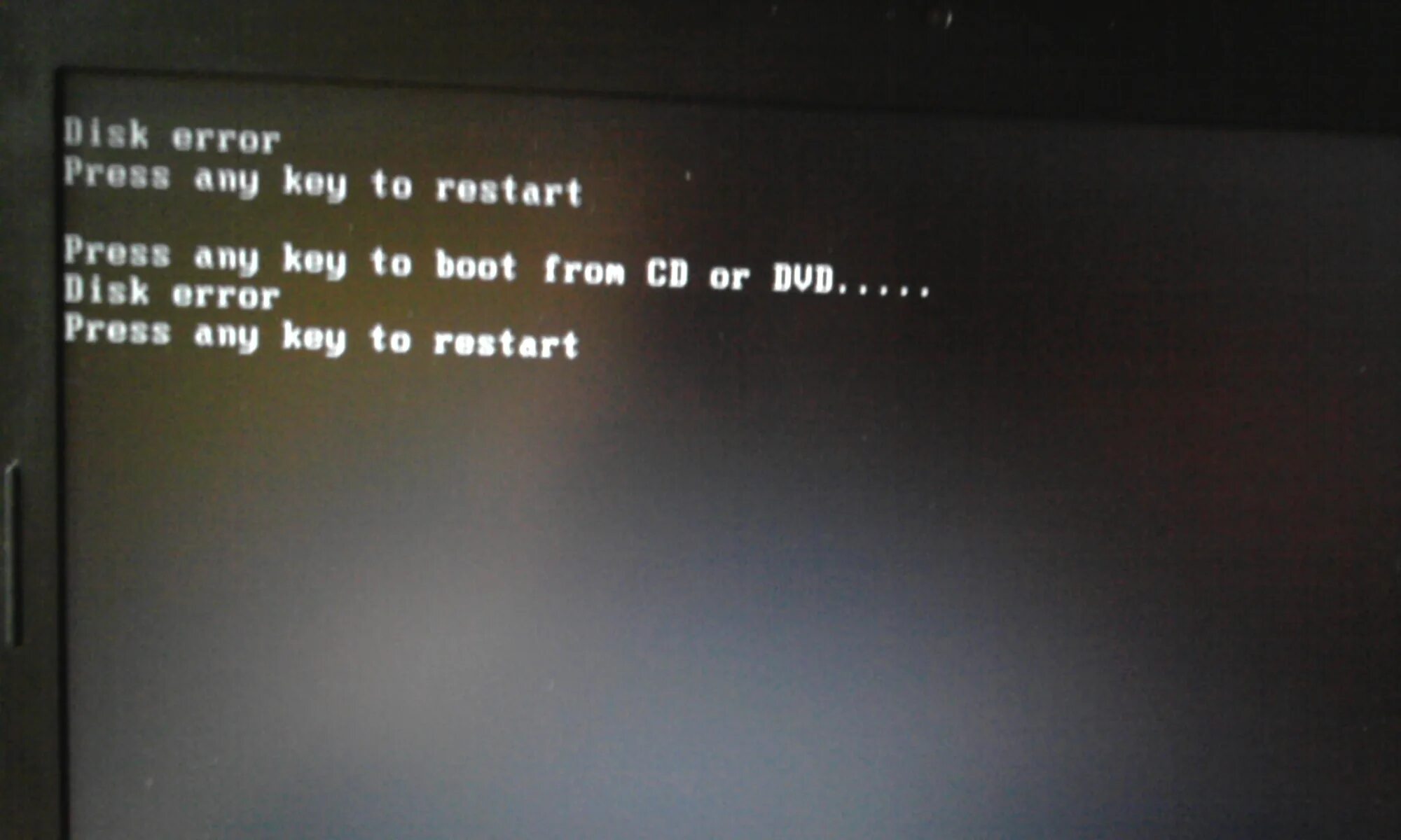 Master disk error. Master disk error