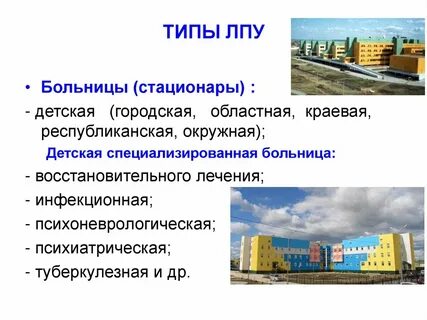 Типы детских больниц