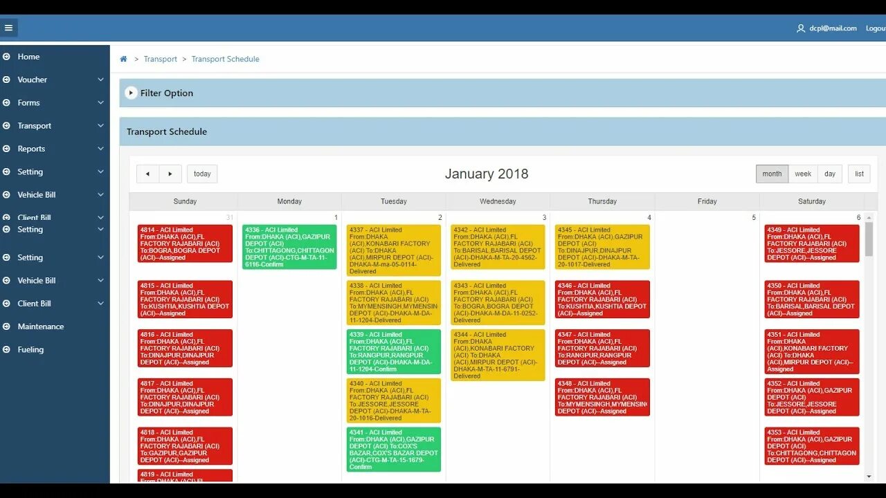 Creating schedule