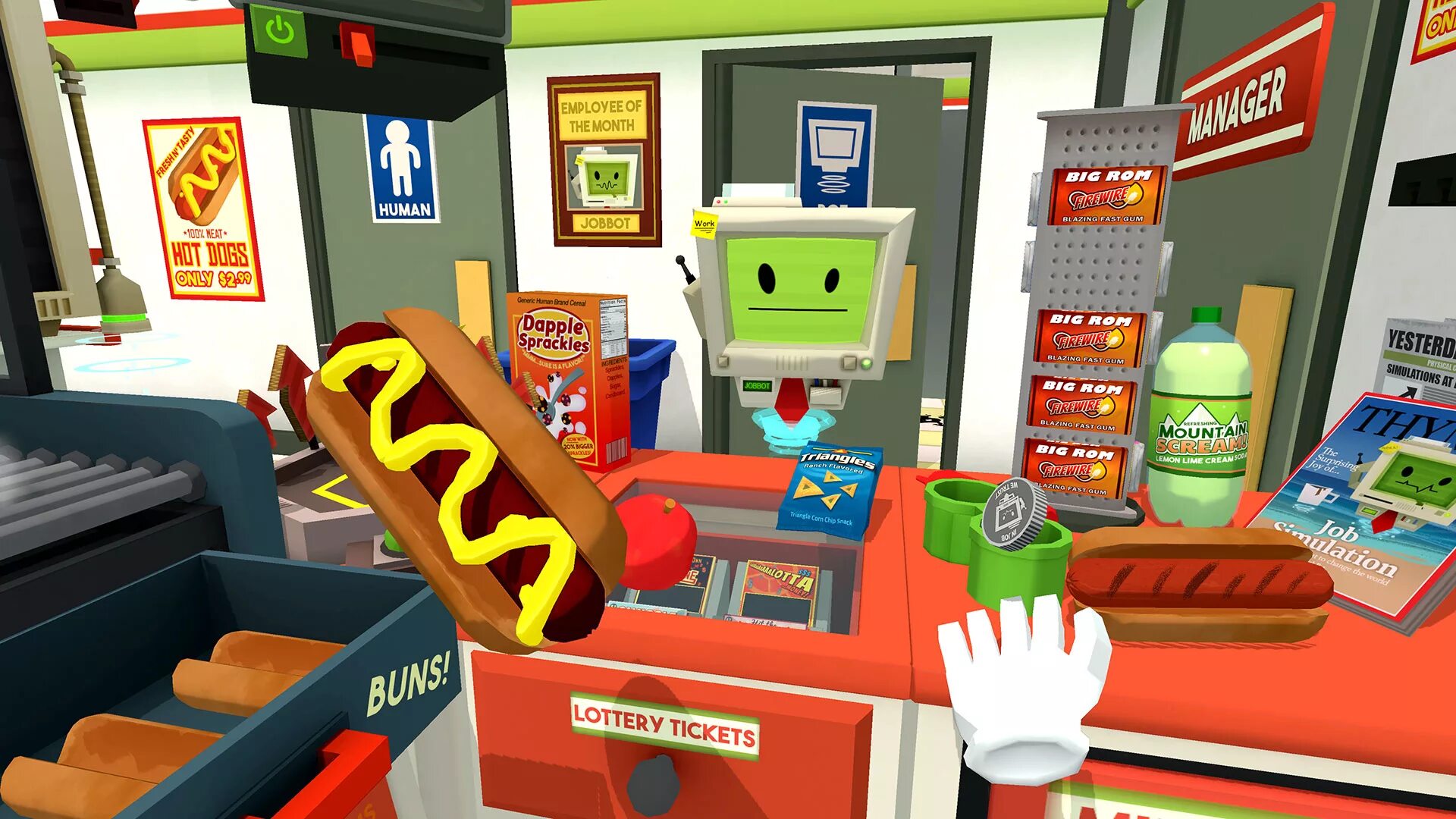 Игра где работаешь в магазине. Джоб симулятор вр. vr игра job simulator. симуляторы на плейстейшен 4. магазин виртуальных игр.