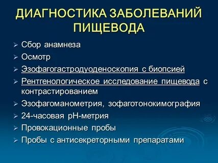 Диагностика пищевода