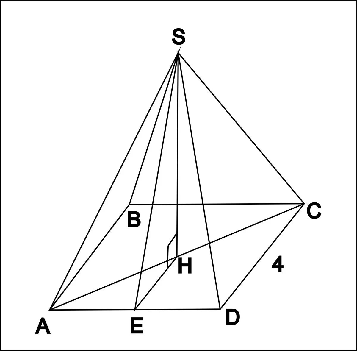 Правильная четырехугольная пирамида. Правильная четырехугольная пирамида чертеж. Четырехугольная пирамида (основание со сторонами 45мм, высота 70мм),. Правильноечетырезхугольна пирамида. Диагональ ас основания правильной четырехугольной пирамиды