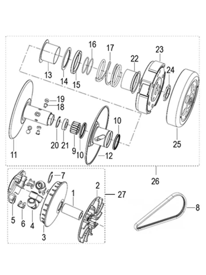 Схема вариатора yamaha 3kj. Вариатор скутера 50 кубов схема сборки. Размеры вариатора стелс тактик 50. Вариатор форвард чертеж. Вариатор скутера 50 кубов устройство.