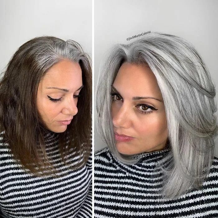 Colorist Jack Martin Breaks Down a Gray Hair Color Transformation Allure 1206120