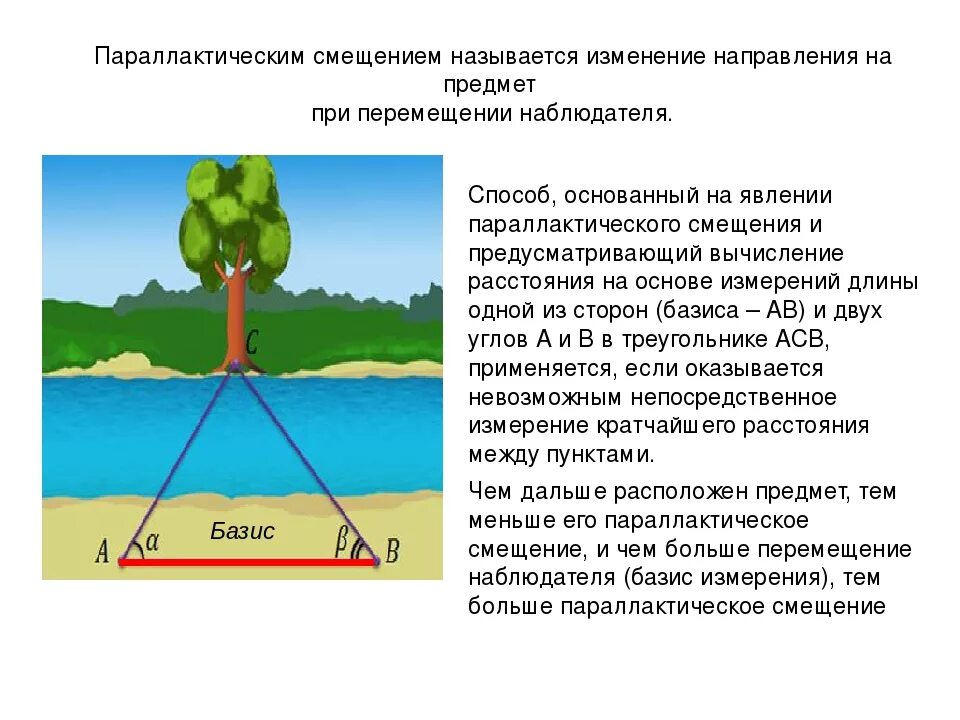 Измерение расстояний физика. Параллактическое смещение. Параллактическим смещением называется. Определение расстояний и размеров тел. Метод триангуляции в астрономии формула.