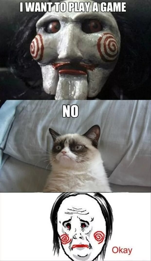 Котик с пилой. Grumpy Cat Мем.