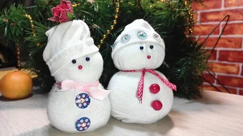 Снеговик из носка своими руками