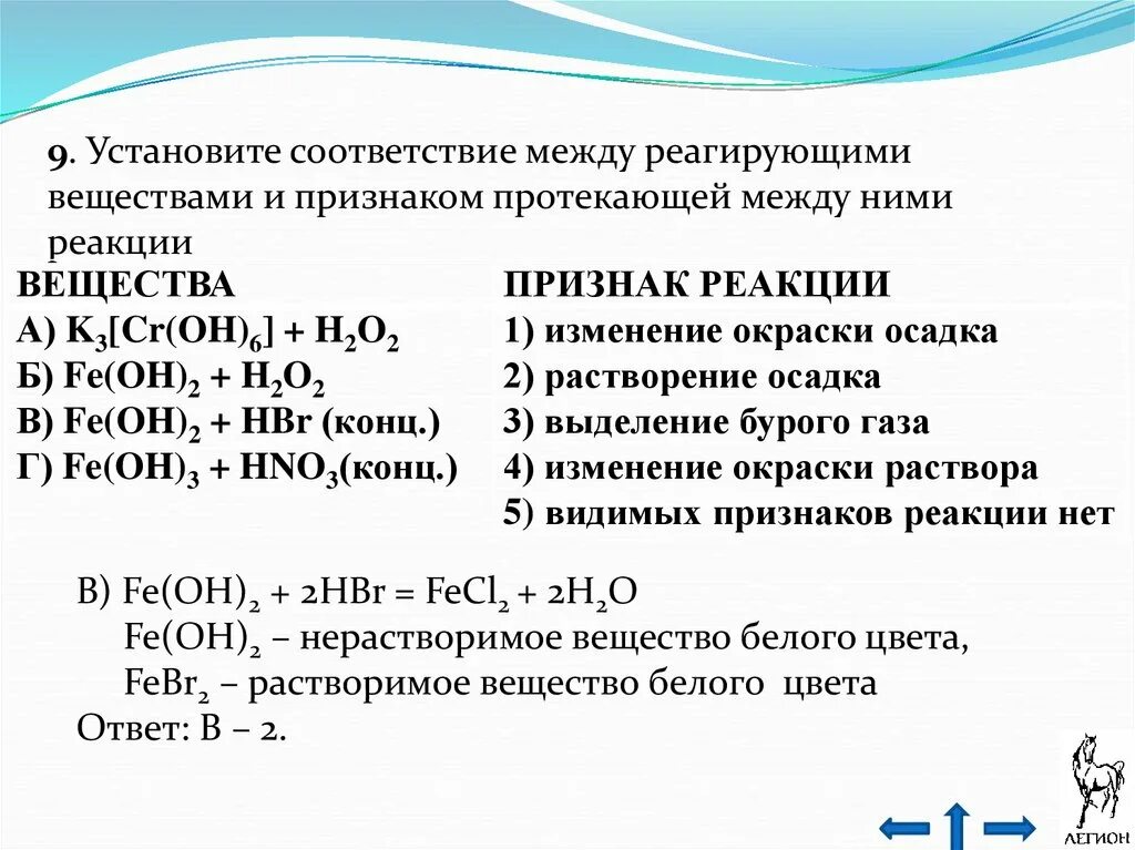 Установите соответствие hno2