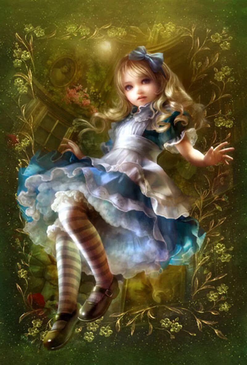 Alice in Wonderland Digital Download. Vintage Illustration. Alice and White Rabb
