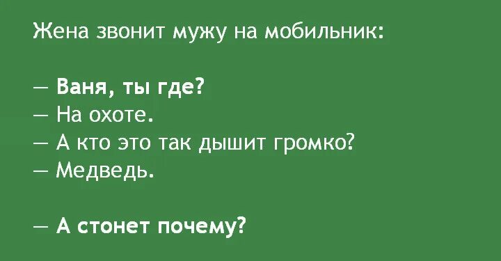 Жена звонит мужу на мобильник Ваня. Жена звонит мужу на мобильник Ваня ты где на охоте. Жена звонит мужу на мобильник анекдот. Муж на охоте звонит жена.