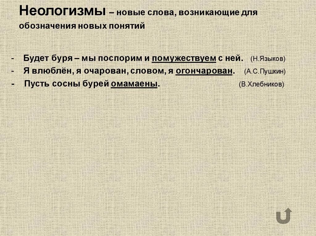 Неологизмы в стихотворении. Авторские неологизмы.
