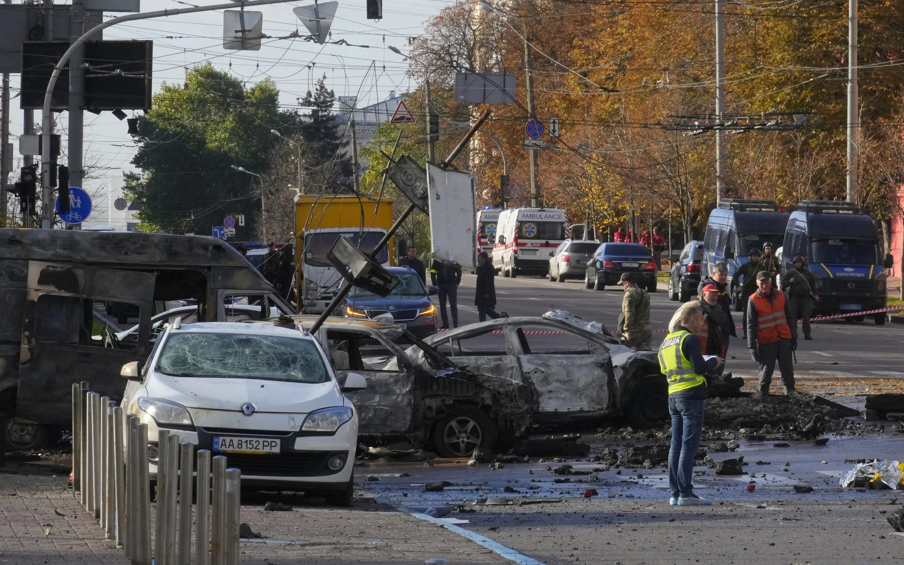 Киев после бомбежки 10 октября. Взрывы в Киеве. Обстановка в Киеве.