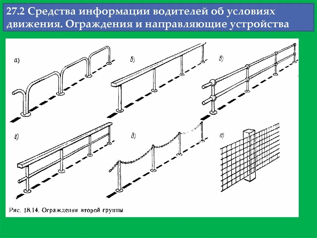 Направляющие ограждения. Ограждения и направленные устройства. Дорожных ограждений и направляющих устройств. Средства информации водителей об условиях движения.