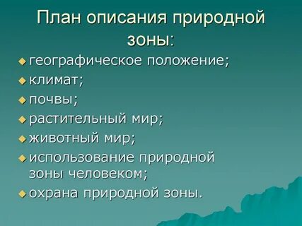 План изучения природной зоны