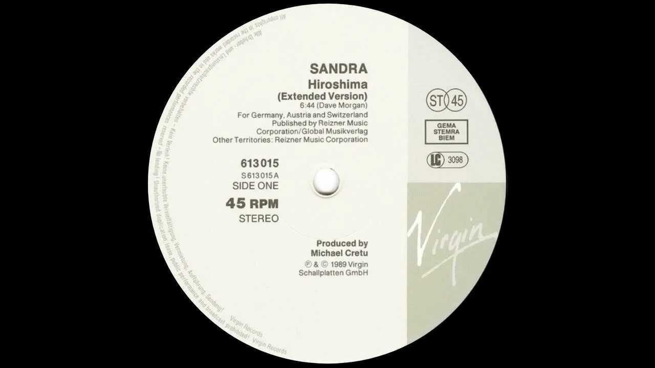 Extended songs. Обложка трека Sandra Hiroshima.
