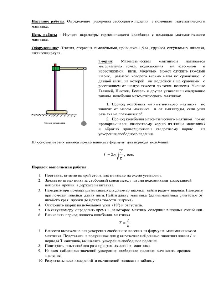 Определение ускорения свободного падения физика. Лаб.раб измерение ускорение свободного падения. Лаб раб измерение ускорения свободного падения 10 класс. Лабораторная измерение ускорения свободного падения 10 класс. Лабораторная работа по физике на тему ускорение свободного падения.