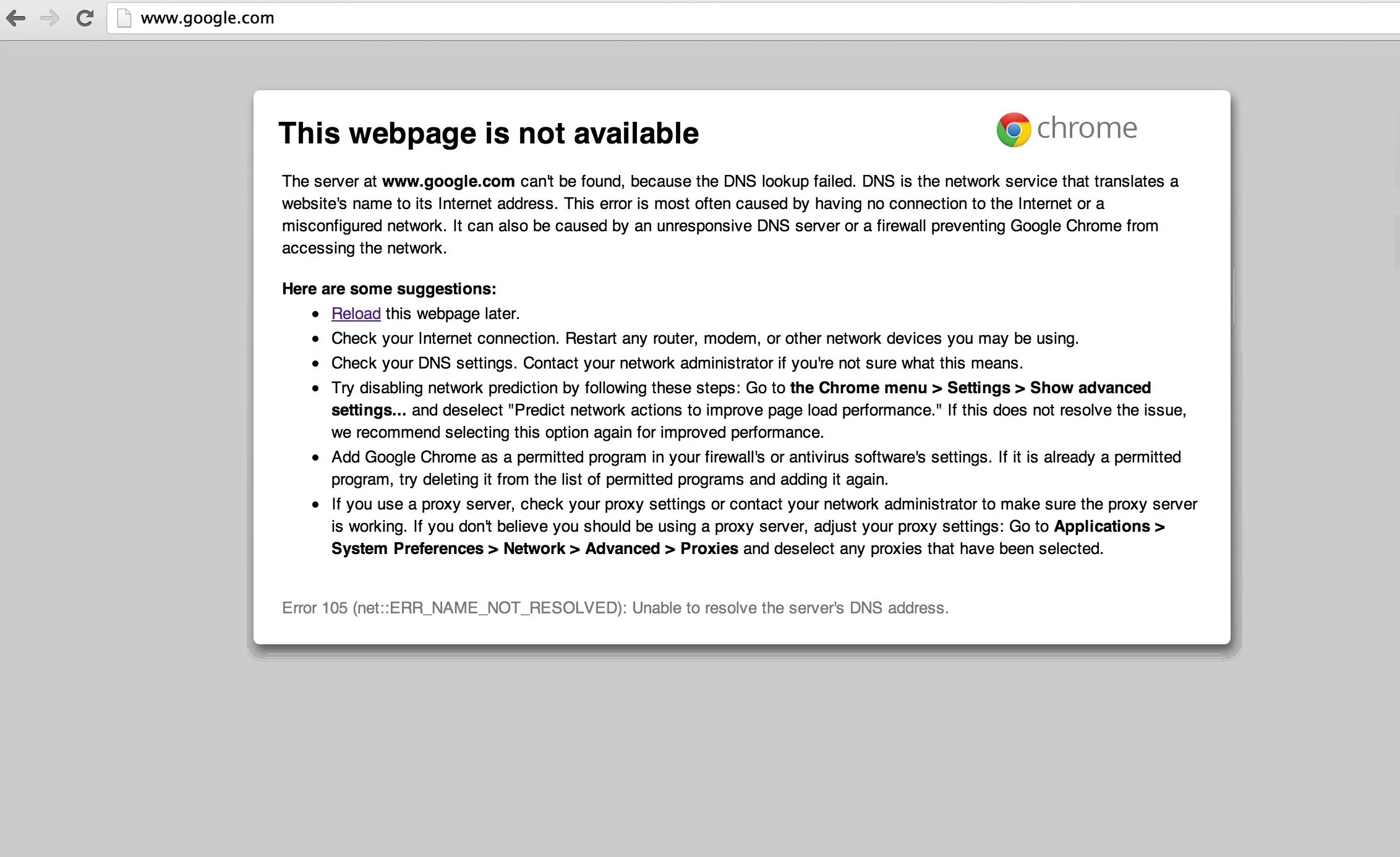 Could not resolve the connect. Ошибка 105. name_not_resolved , -105. err_name_not_resolved. как исправить ошибку err name not resolved.