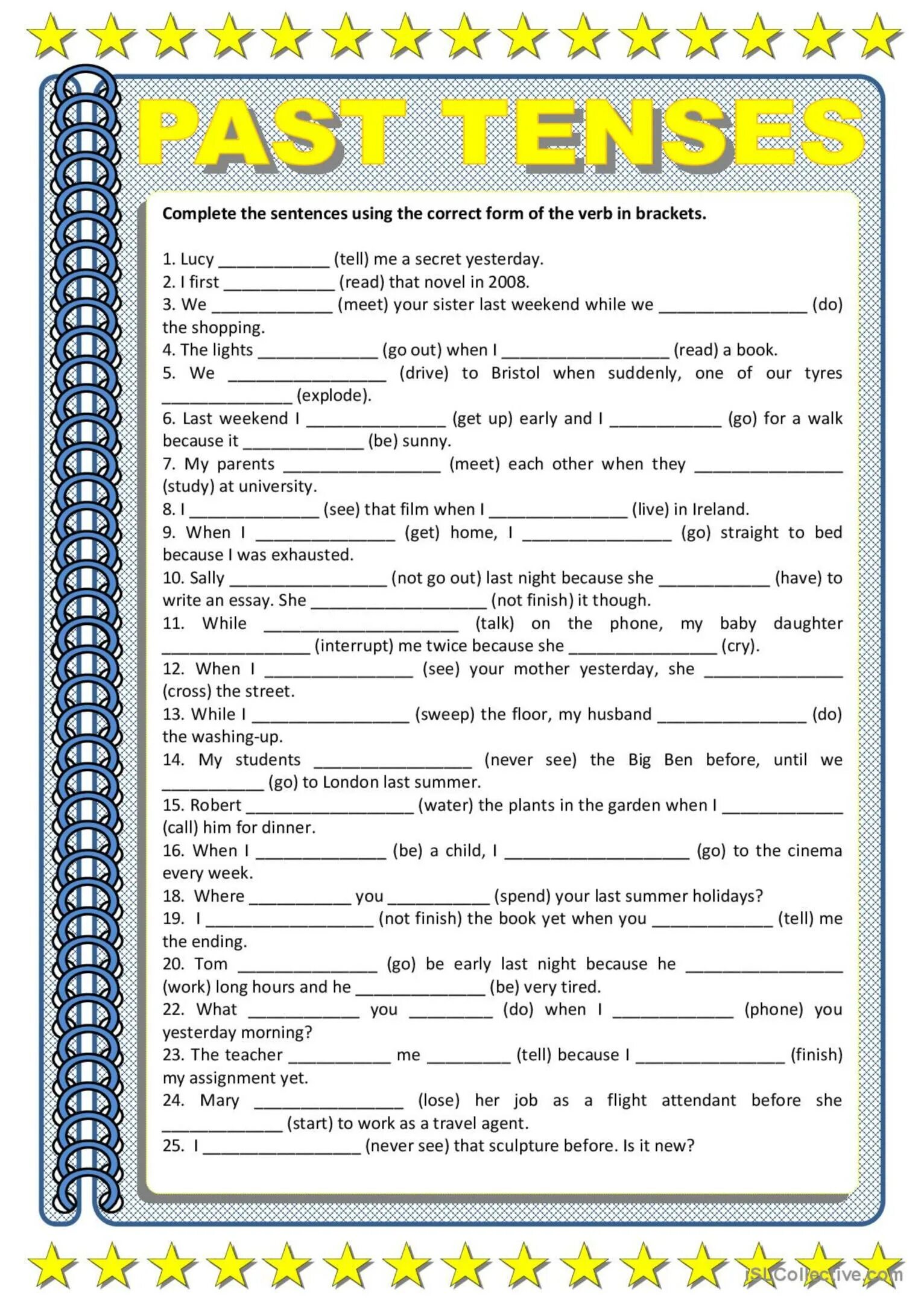 Form the sentences last he. Past Tenses Review. All past Tenses упражнения. Mixed Tenses упражнения. Past Tenses exercises.