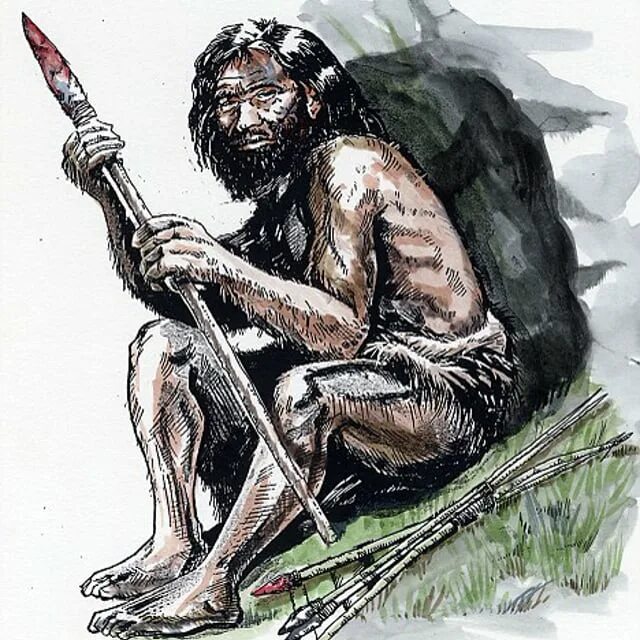 Первобытный м. Хомо сапиенс каменный век. Неандерталец и кроманьонец. Древние люди. Древний человек.