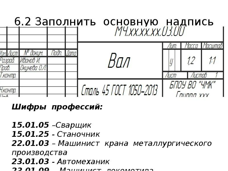 Как правильно заполнить основную надпись на чертеже Презентация к уроку " Технология. 7 класс. Основные правила оформления чертежей.