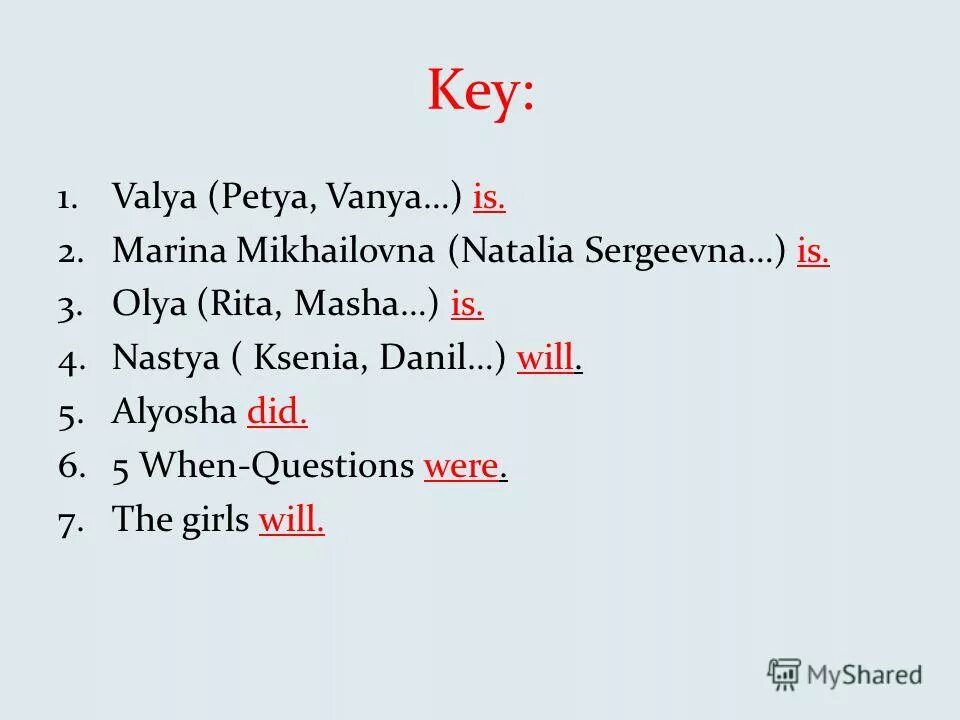 When did you read it. What do you read. When did you read it. When did you read it. Questions about school for children.