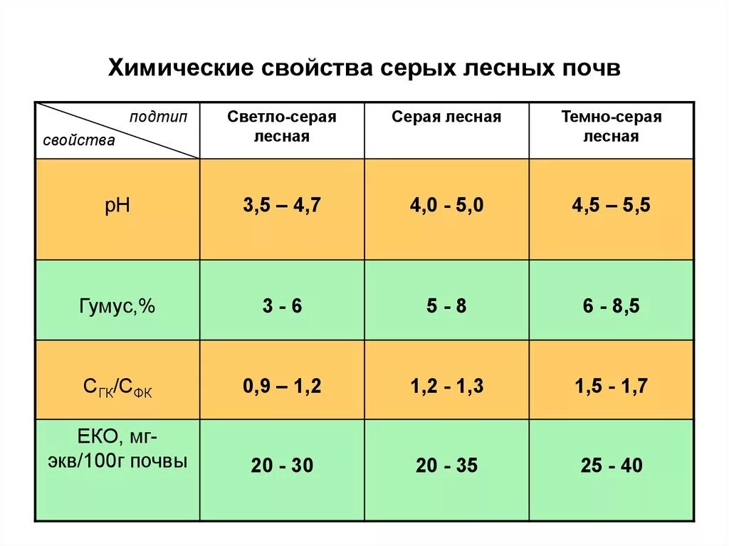 Свойства серых лесных почв таблица. Серые Лесные почвы таблица. Серые Лесные почвы характеристика. Свойства серых лесных почв. Состав серых лесных почв