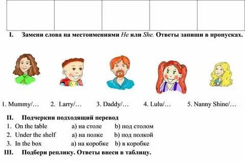 Замени выделенные существительные местоимениями