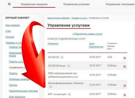 Мтс убрать