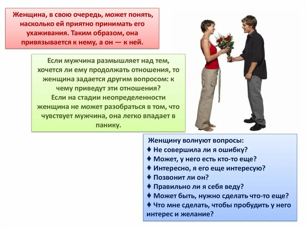 Отношения между мужчиной и женщиной. Уровни взаимоотношений между мужчиной и женщиной. Этапы развития отношений мужчины и женщины. Этапы общения между мужчиной и женщиной.