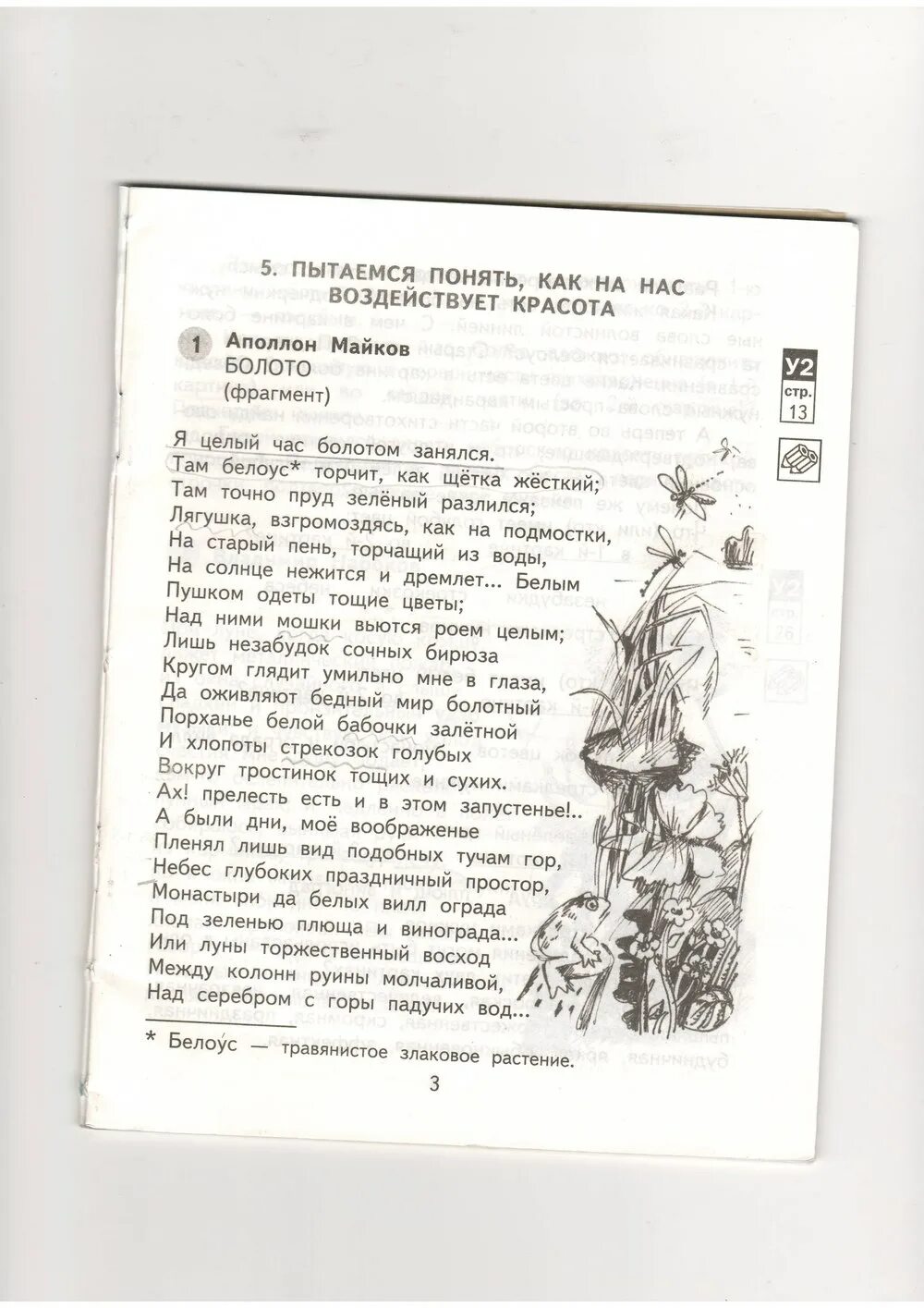 Решебник 4 класса литературное чтение тетрадь. Аполлон Майков стих болото. Гдз по литературе 3 класс Чуракова. Болото Аполлон Майков фрагмент. Рабочая тетрадь задание к стихотворению Майкова болото.