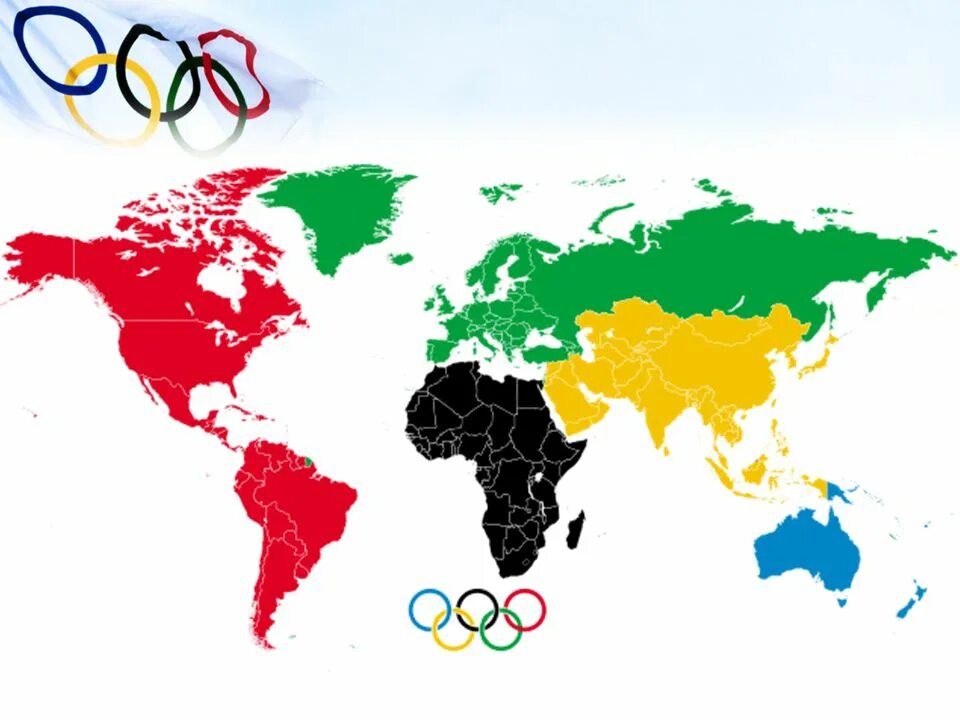 Каждой страной членом. Карта Олимпийских игр. Континенты олимпиады. Олимпийские кольца континенты.