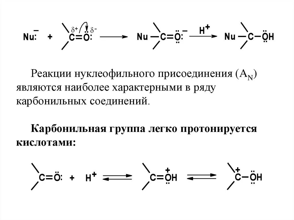 Активность в реакциях нуклеофильного присоединения. Нуклеофильное присоединение механизм. Реакциями протекающими по механизму нуклеофильного присоединения. Реакции нуклеофильного присоединения по карбонильной группе. Нуклеофильное присоединение карбонильных соединений.